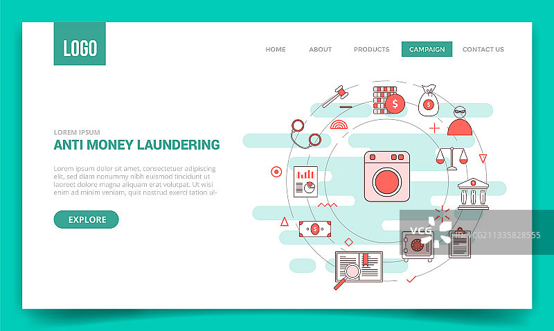 圆形反洗钱概念图片素材