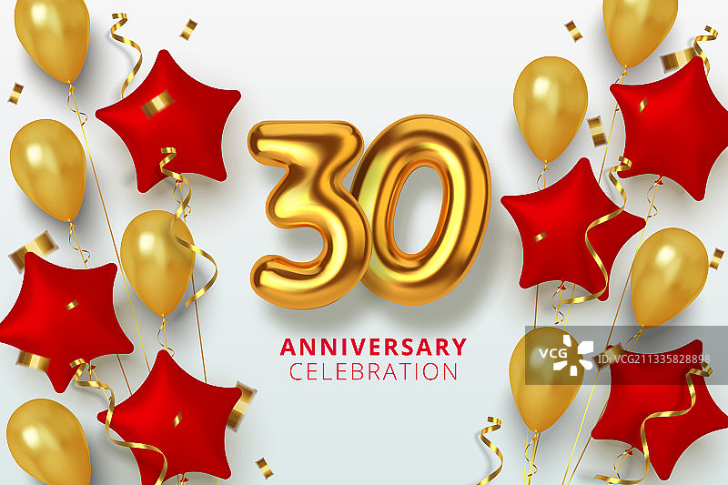 30周年庆典数字星星造型图片素材