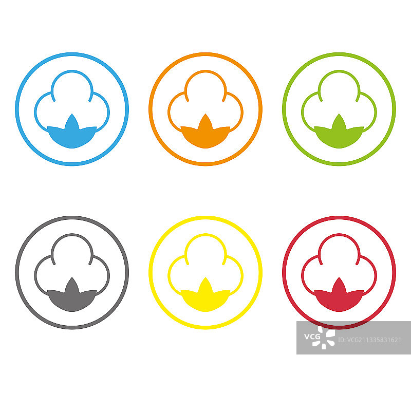 四种棉花标志图案图片素材