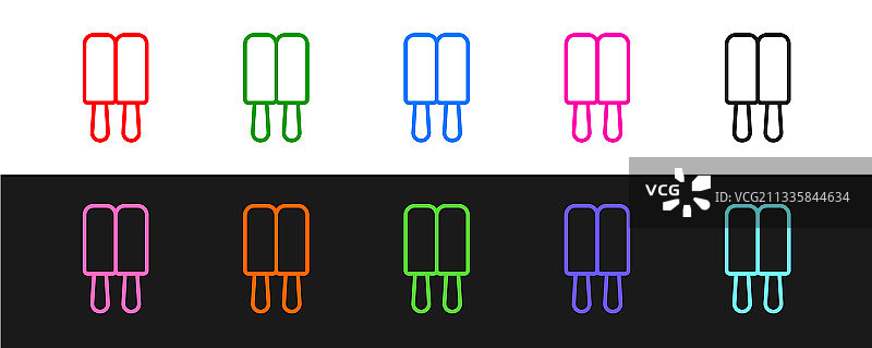 黑色背景上的冰棒图标图片素材