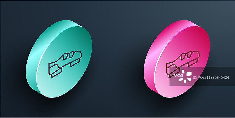 2.5D线条铁人三项自行车鞋图标图片素材