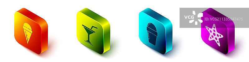 2.5D冰淇淋蛋卷马提尼组合图片素材