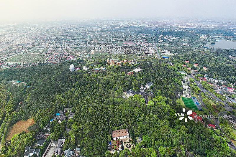 俯瞰佘山森林公园西佘山园全景图片素材