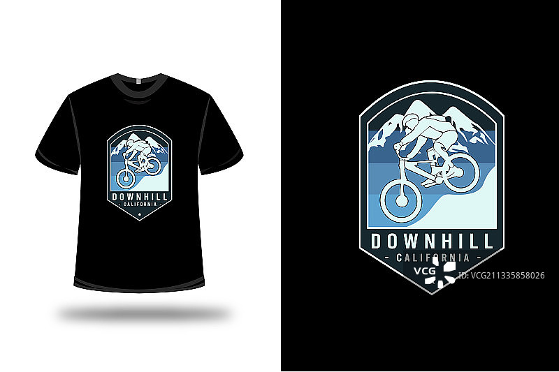 加利福尼亚州蓝色和浅色速降T恤图片素材