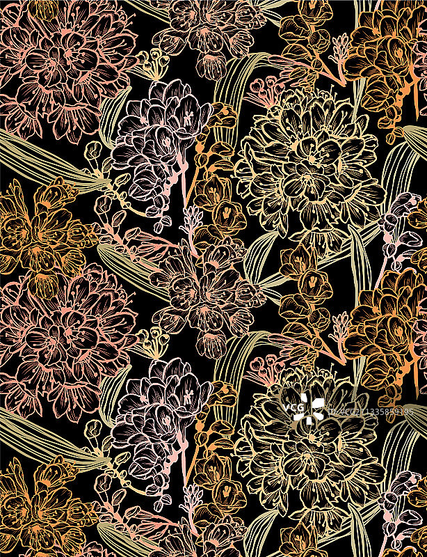 花卉无缝模式图片素材