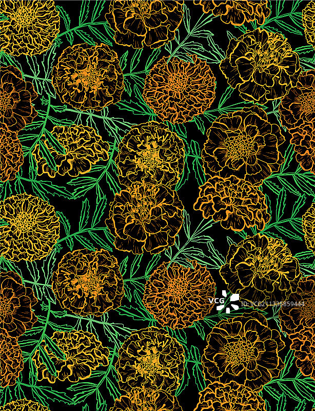 花卉无缝模式图片素材