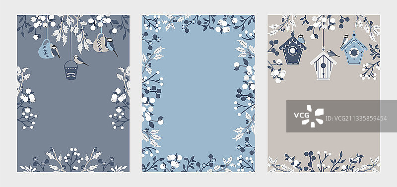 鸟与树枝卡片模板图片素材