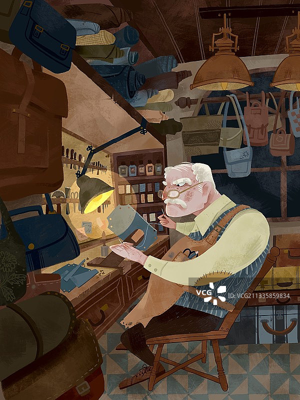 臭脾气的皮匠爷爷图片素材