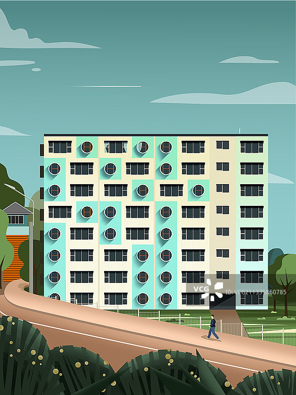 风景建筑插画图片素材