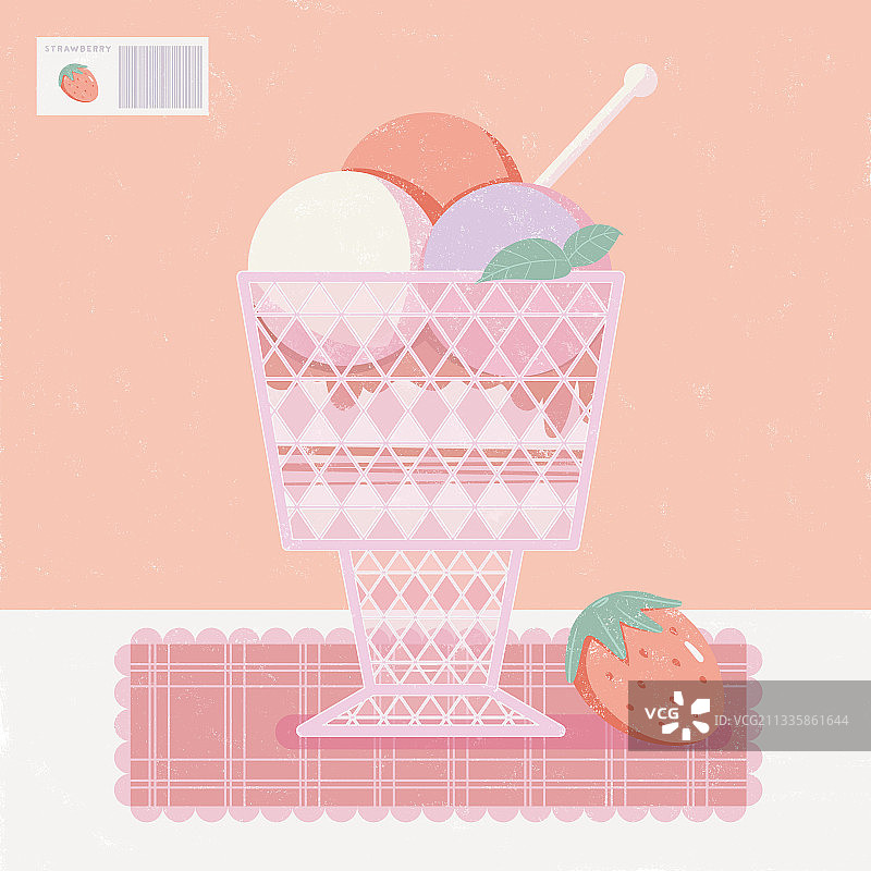 草莓冰激凌图片素材