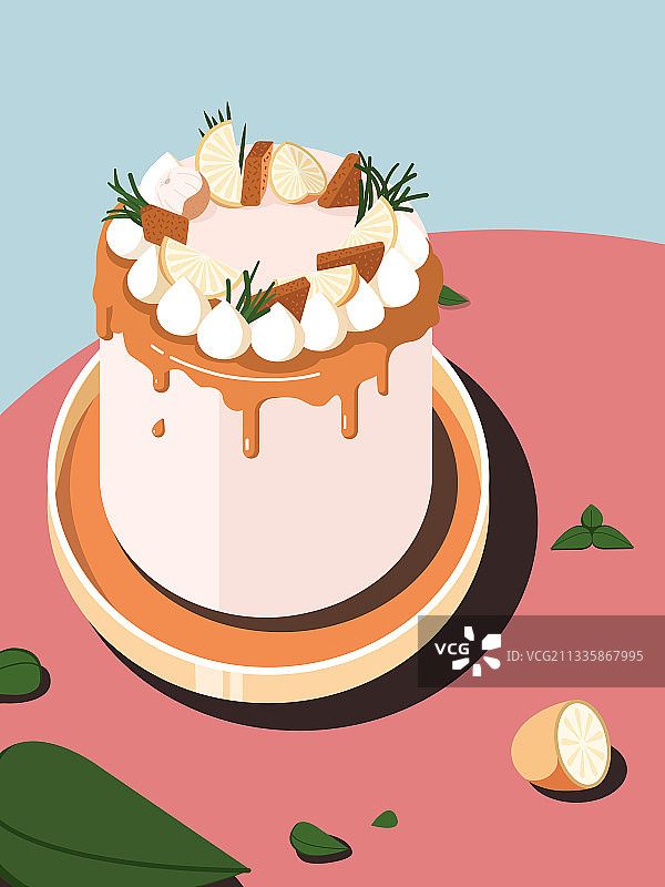 扁平小场景-蛋糕图片素材