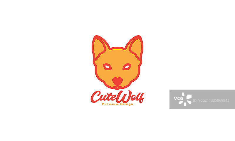 彩色狼头小标志符号图标设计图片素材