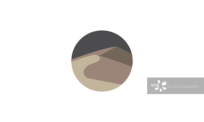 沙漠夜景圆形标志符号图标图片素材