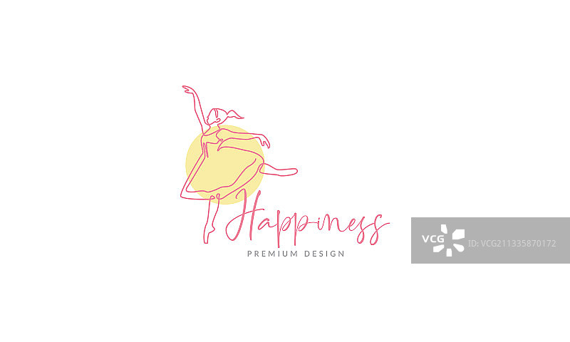 芭蕾舞美女线条艺术标志图片素材