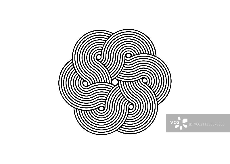 交织的曲线花卉凯尔特结标志图片素材