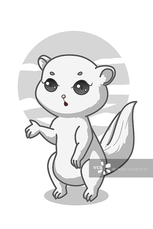 可爱白色鼬图片素材