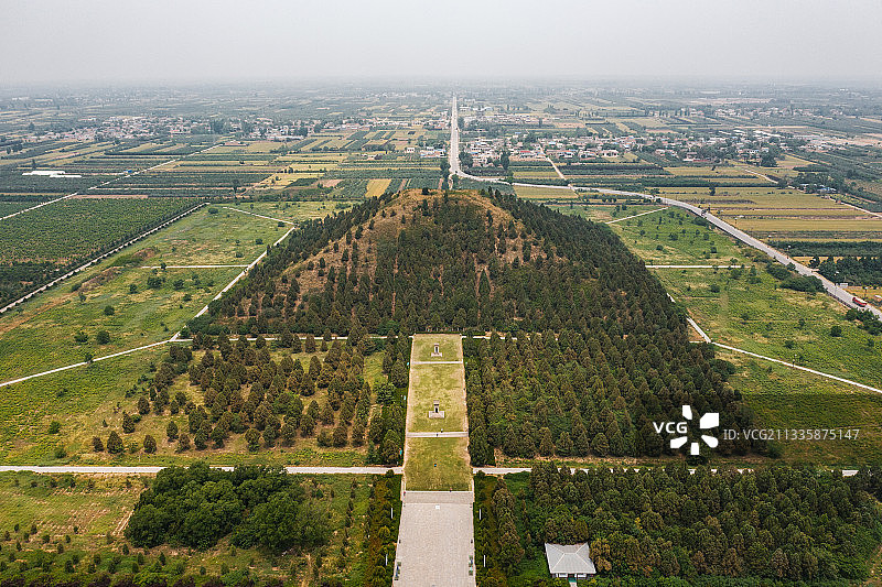 汉武帝茂陵航拍图片素材