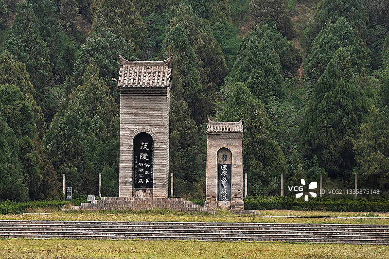 汉武帝茂陵内的石碑图片素材