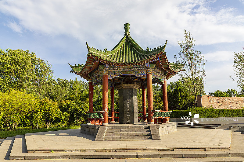 河南郑州：1938年黄河花园口事件记事广场图片素材