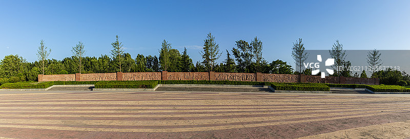 河南郑州：1938年黄河花园口事件记事广场图片素材