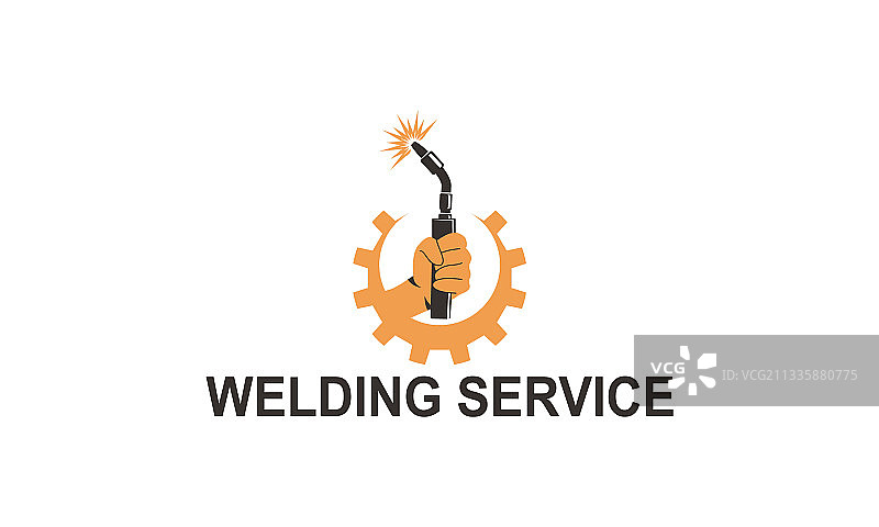 带火花的焊接枪标志设计图片素材