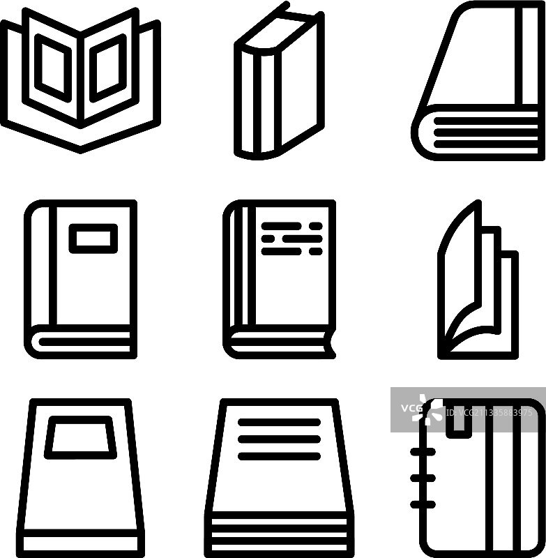 书籍图标或标志孤立符号图片素材