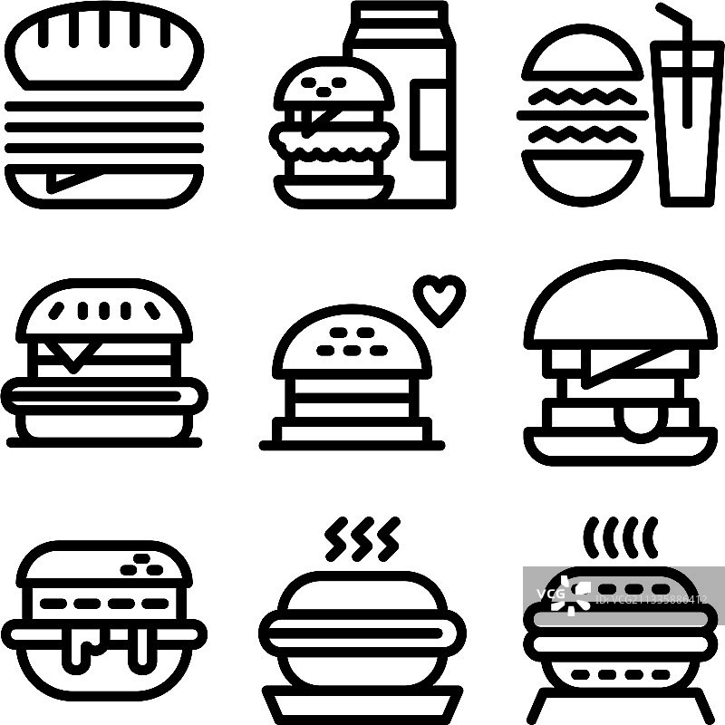 汉堡图标或标志图片素材