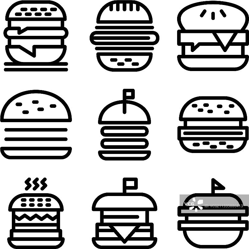 汉堡图标或标志图片素材