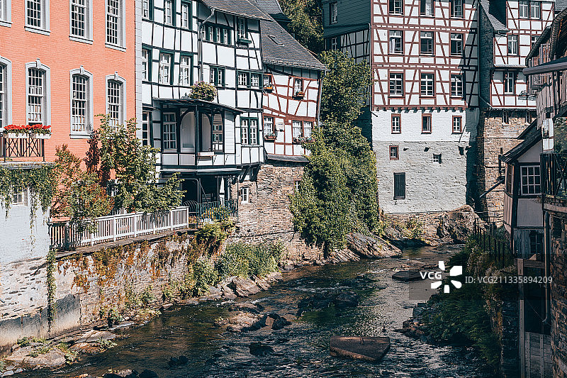 德国亚琛中世纪小镇蒙绍图片素材