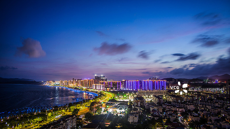 广东省汕尾城区城市夜景图片图片素材