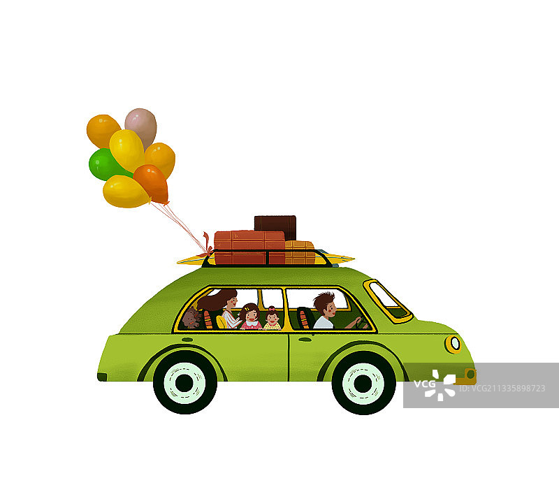 一家人驾车出游图片素材