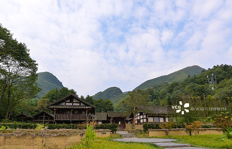贵州省遵义市播州区枫香镇苟坝村马鬃岭苟坝会议会址图片素材