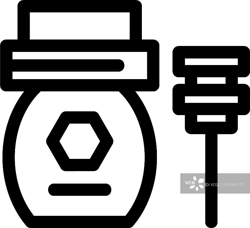 蜂蜜勺图标或logo独立标志图片素材