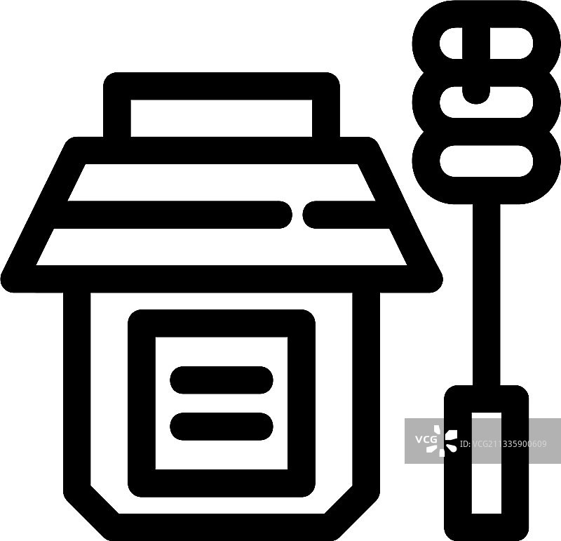 蜂蜜勺图标或logo独立标志图片素材