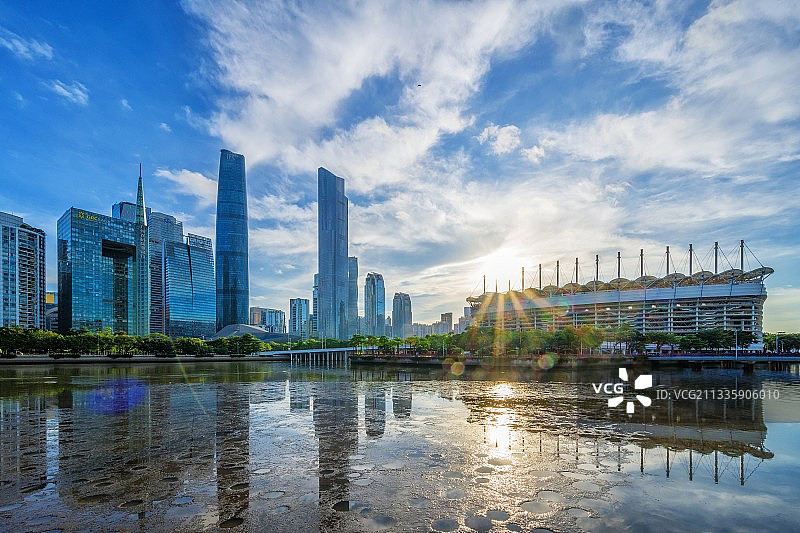 航拍于广州二沙岛艺术公园图片素材