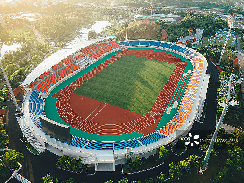 第19届亚运会浙江师范大学足球分赛场航拍图片素材