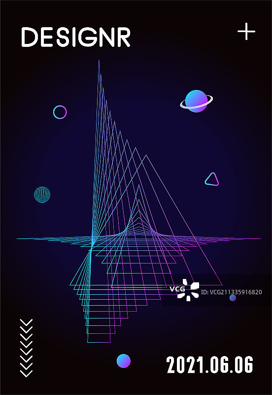 科技感抽象线条矢量海报图片素材