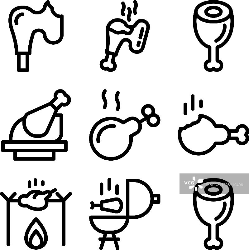 烤火鸡图标或标志图片素材