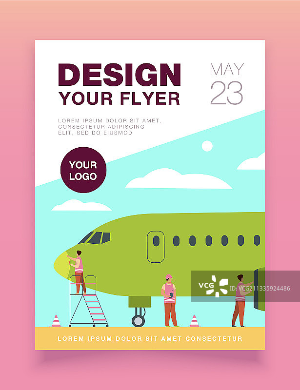 飞机服务独立扁平设计图片素材