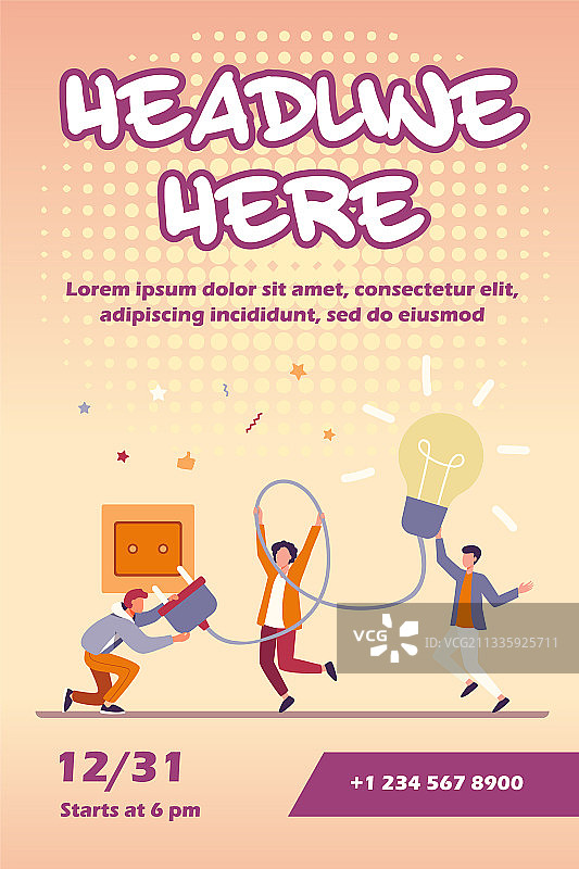 迷你人将灯泡拧入插座图片素材