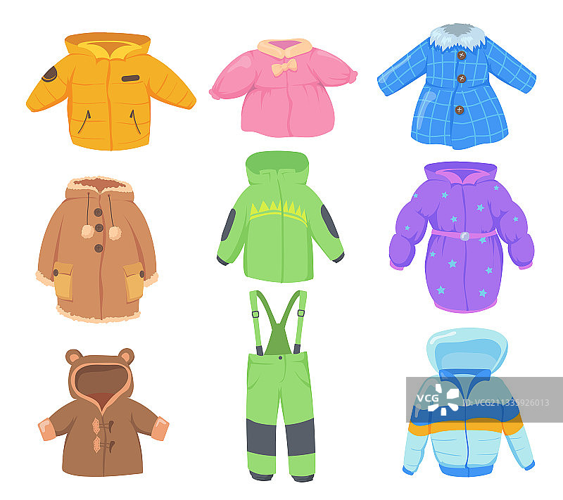 儿童冬季服装套装图片素材