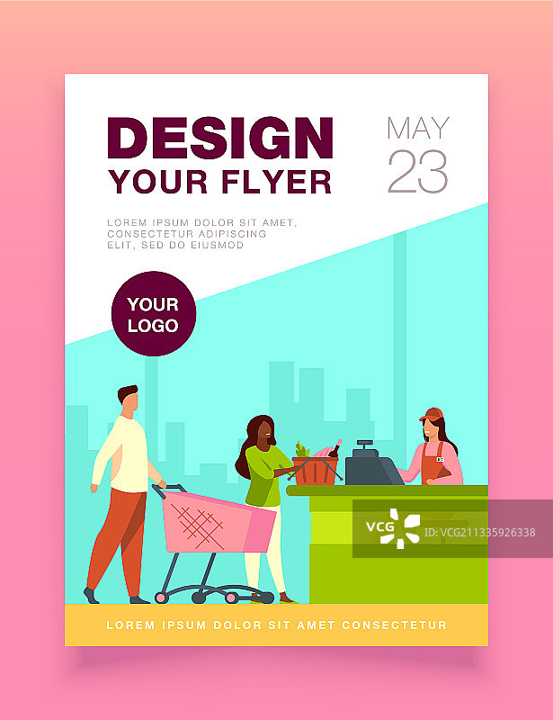 在杂货店收银台附近的年轻人图片素材