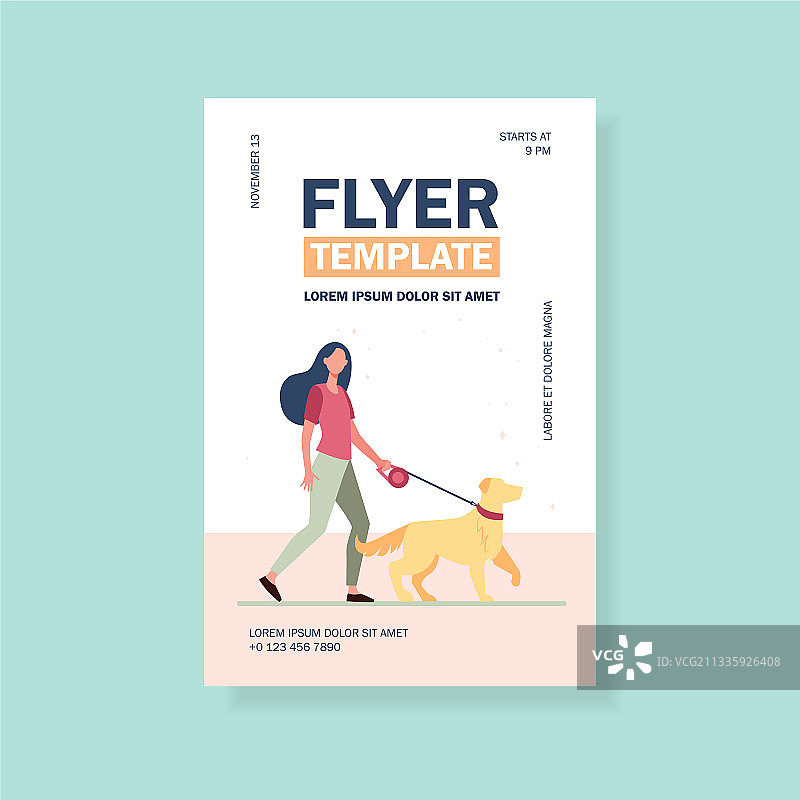 遛狗的年轻女人图片素材