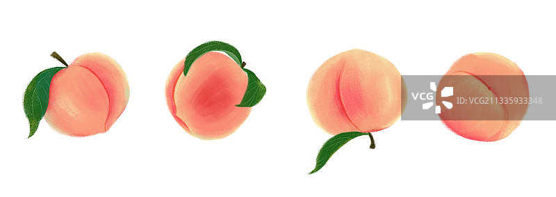 四颗水蜜桃图片素材