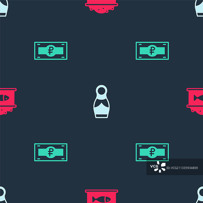 鱼子酱罐头俄罗斯套娃图片素材