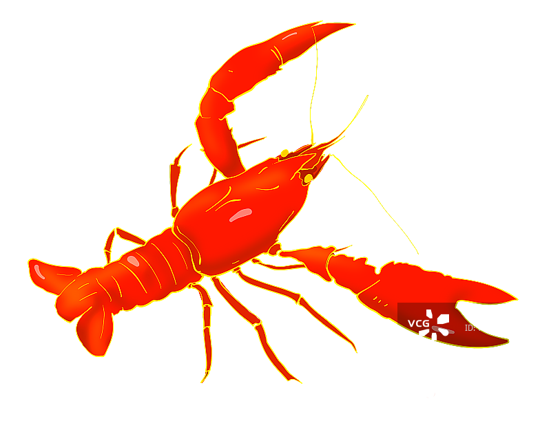 漫画插画元素夏天美食烹饪小龙虾厨师图片素材