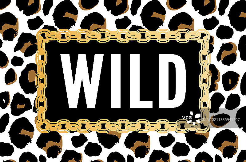 天生狂野动物标语时尚T恤图片素材