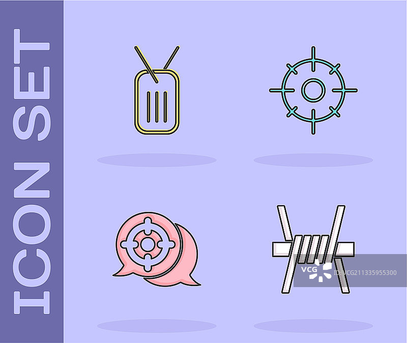 带刺铁丝网、军用狗牌和运动靶图片素材