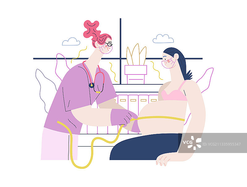 医疗保险——常规孕期检查图片素材