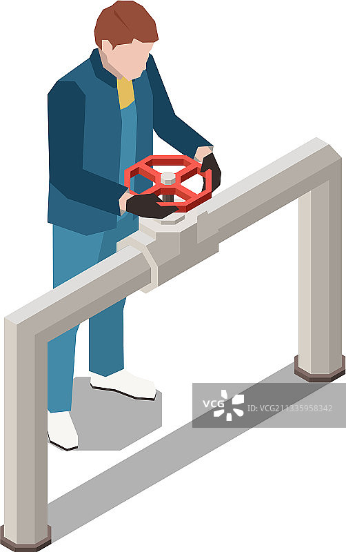 水管工转动阀门构图图片素材